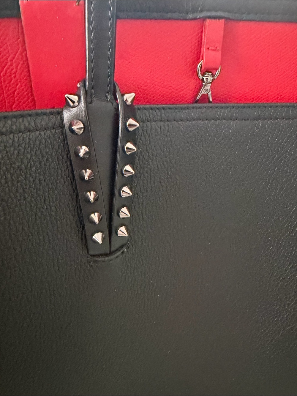 Black and Red Christian Louboutin Studded Tote Bag - Picture 6 of 9